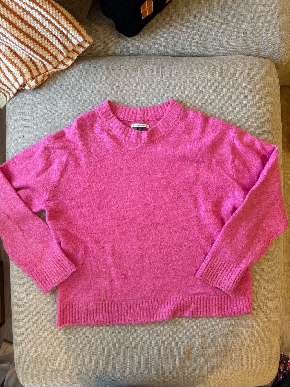 American Eagle Outfitters Hot Pink Crewneck Sweater